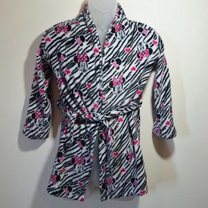 Minnie Mouse Bathrobe (Kids M/M 7/8) Zebra pattern